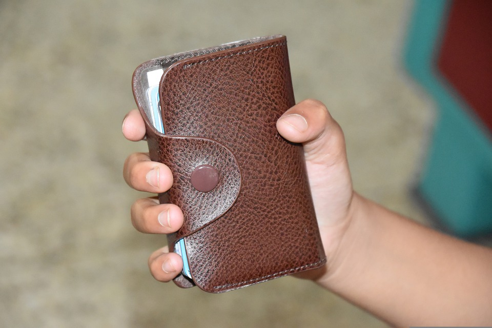 peněženka v ruce